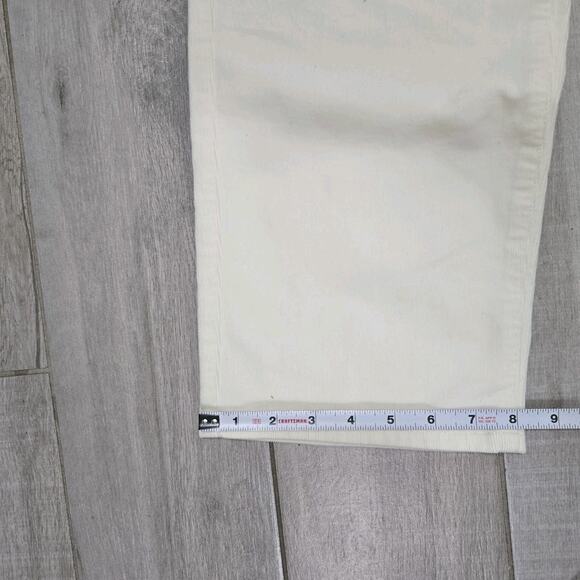 BRAND NEW! EILEEN FISHER COTTON VELVETEEN STRAIGHT LEG JEANS Beige SIZE 12 - Picture 5 of 11